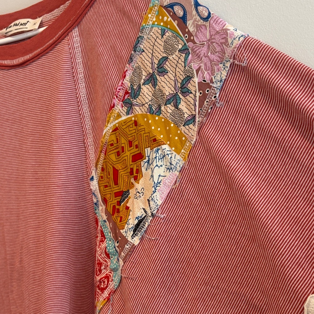 Three Bird Nest Multicolor Patchwork Blouse - image 5